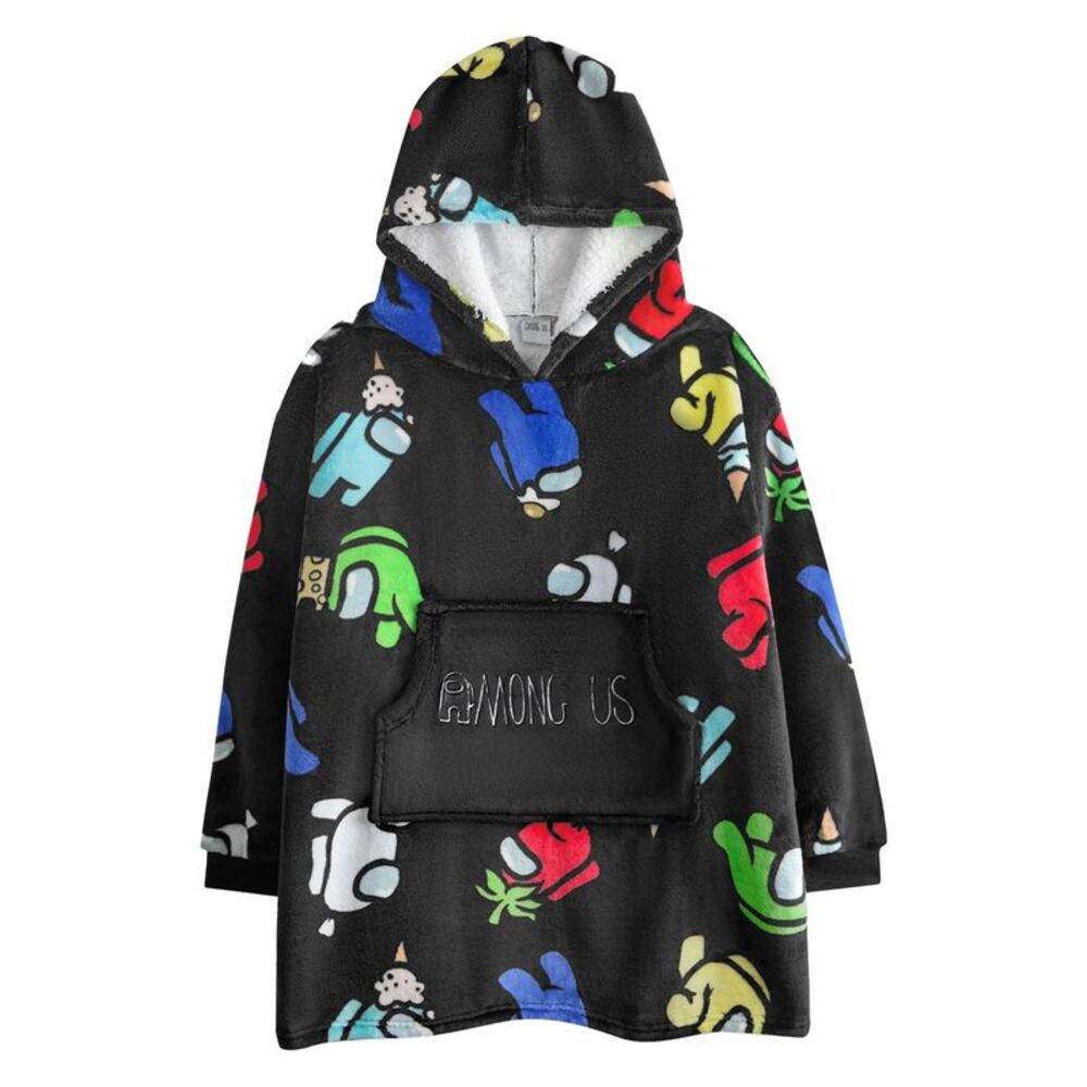 Among Us Boys Character All-Over Print Blanket Hoodie / Multicolored